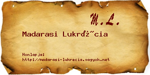 Madarasi Lukrécia névjegykártya